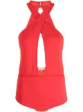 Elie Saab halter keyhole body suit - Red