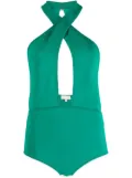 Elie Saab halter keyhole body suit - Green