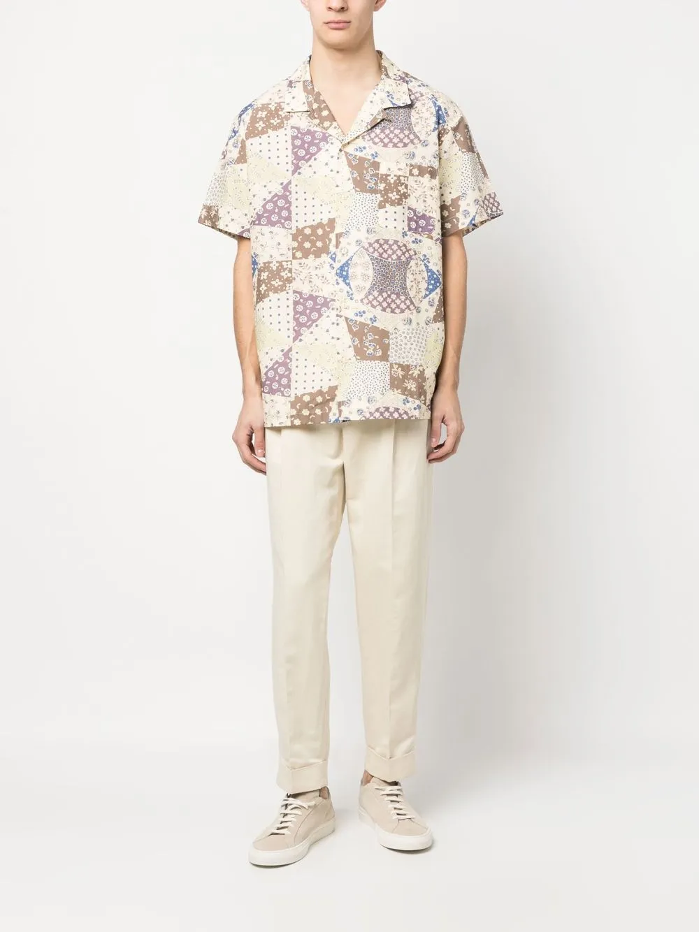 PT Torino Chino met geplooid detail - Beige
