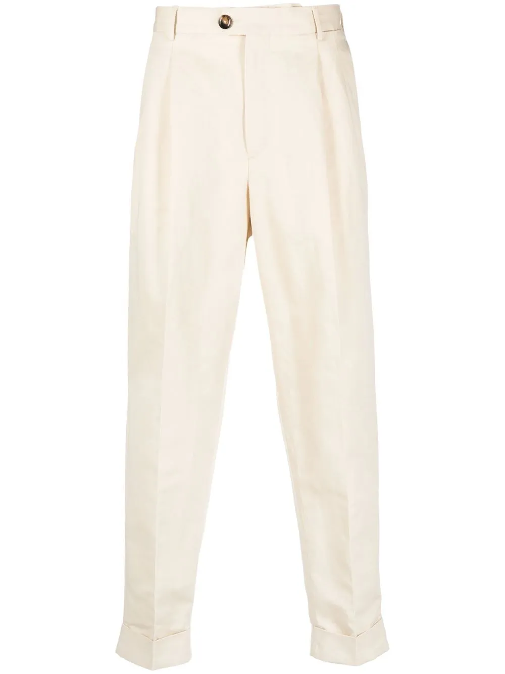 Pt Torino Pleat-detail Chino Trousers In Neutrals