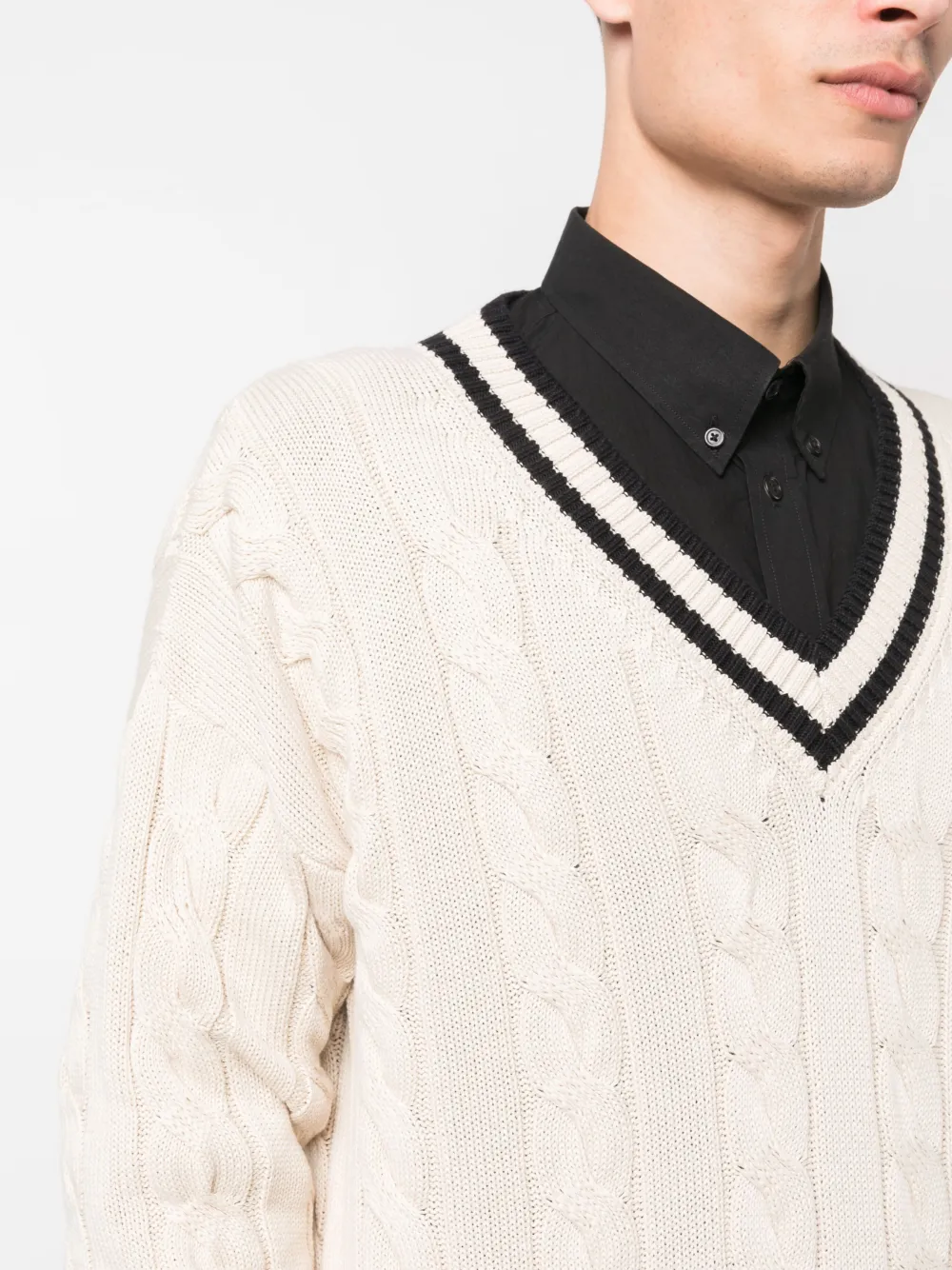 Aspesi Off-white Rib Sweater In Neutrals