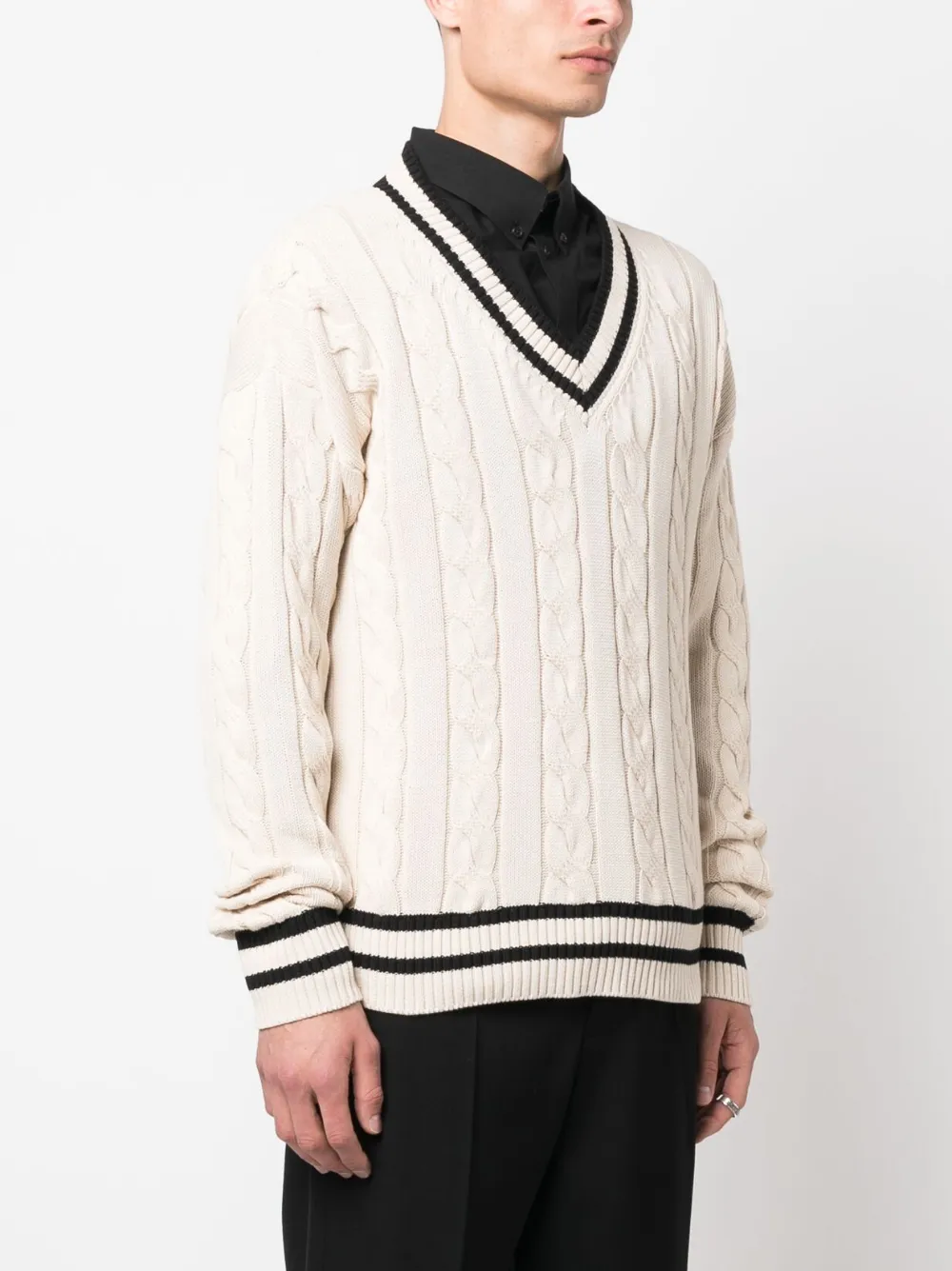 Aspesi Off-white Rib Sweater In Neutrals