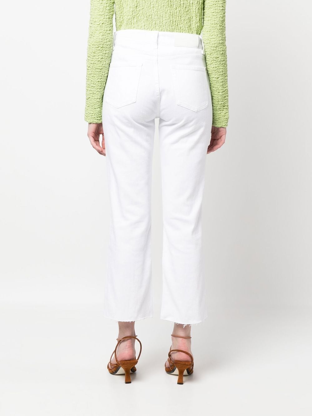 Shop 7 For All Mankind Mid-rise Cropped Trousers In Weiss