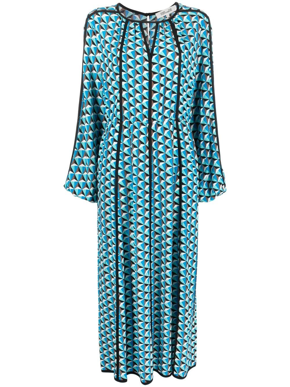 Diane Von Furstenberg Geometric Print Midi Dress In Blau