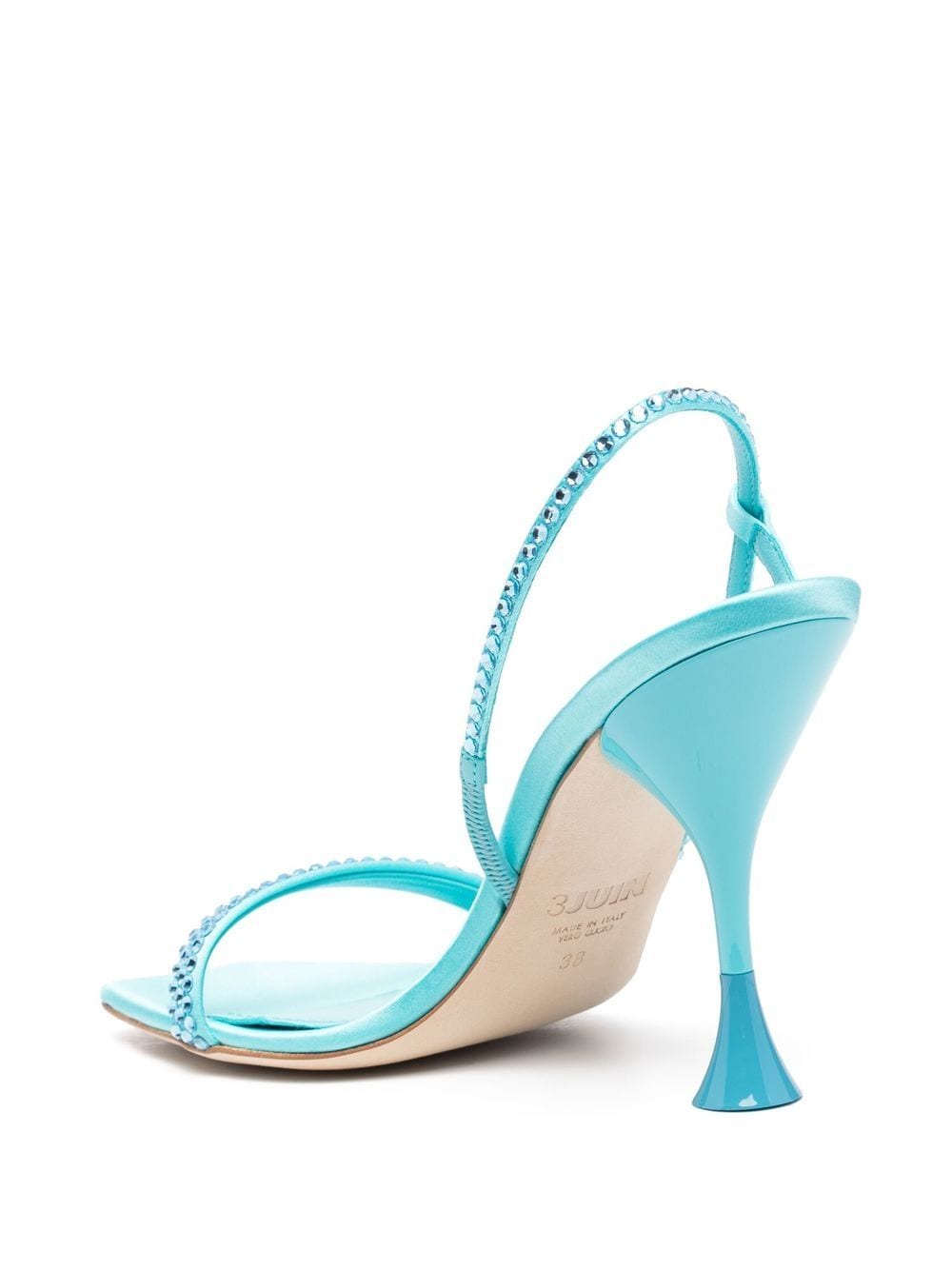 Shop 3juin Eloise Crystal-embellishment Sandals In Blue