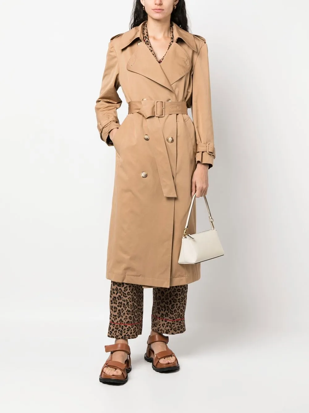 Simonetta Ravizza Trenchcoat met dubbele rij knopen - Bruin
