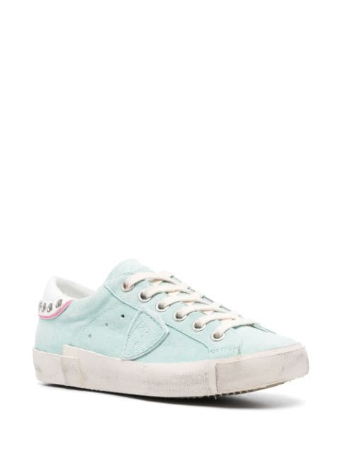 distressed-effect low-top sneakers