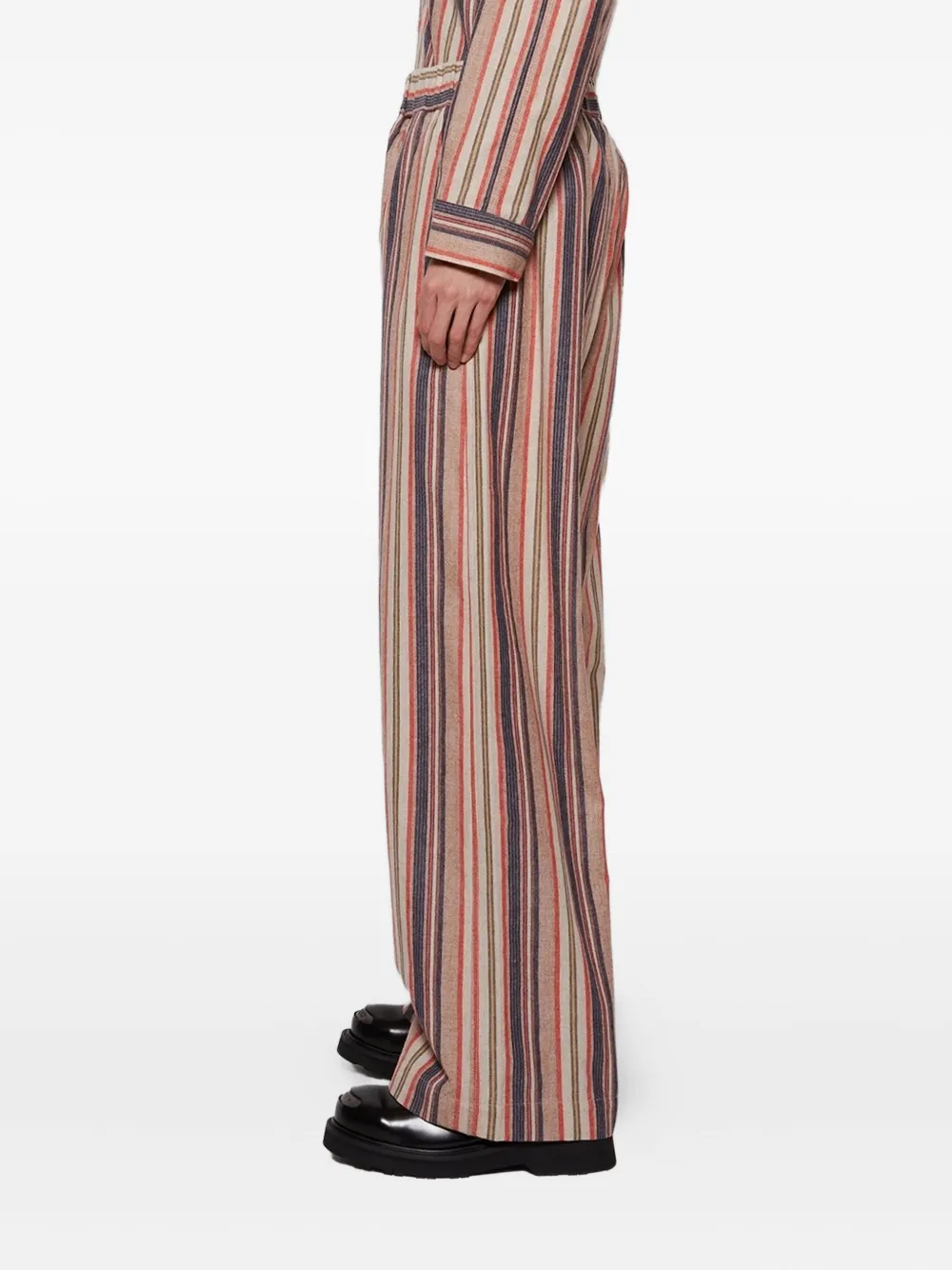 The Elder Statesman Gestreepte broek Rood