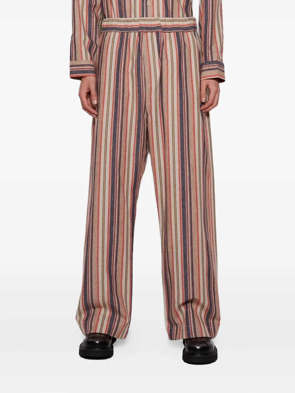 The Elder Statesman Gestreepte broek Rood