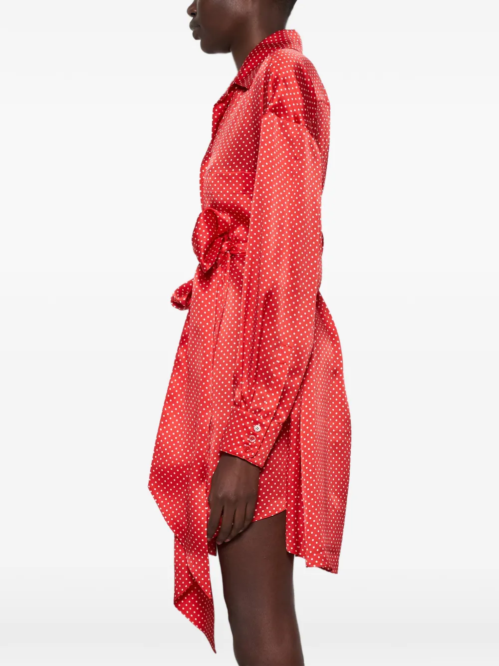 Alexandre Vauthier Polka-dot Tie Mini Dress In Red