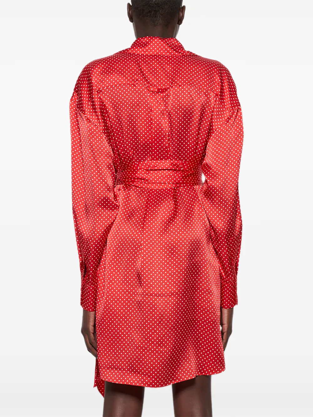 Alexandre Vauthier Polka-dot Tie Mini Dress In Red