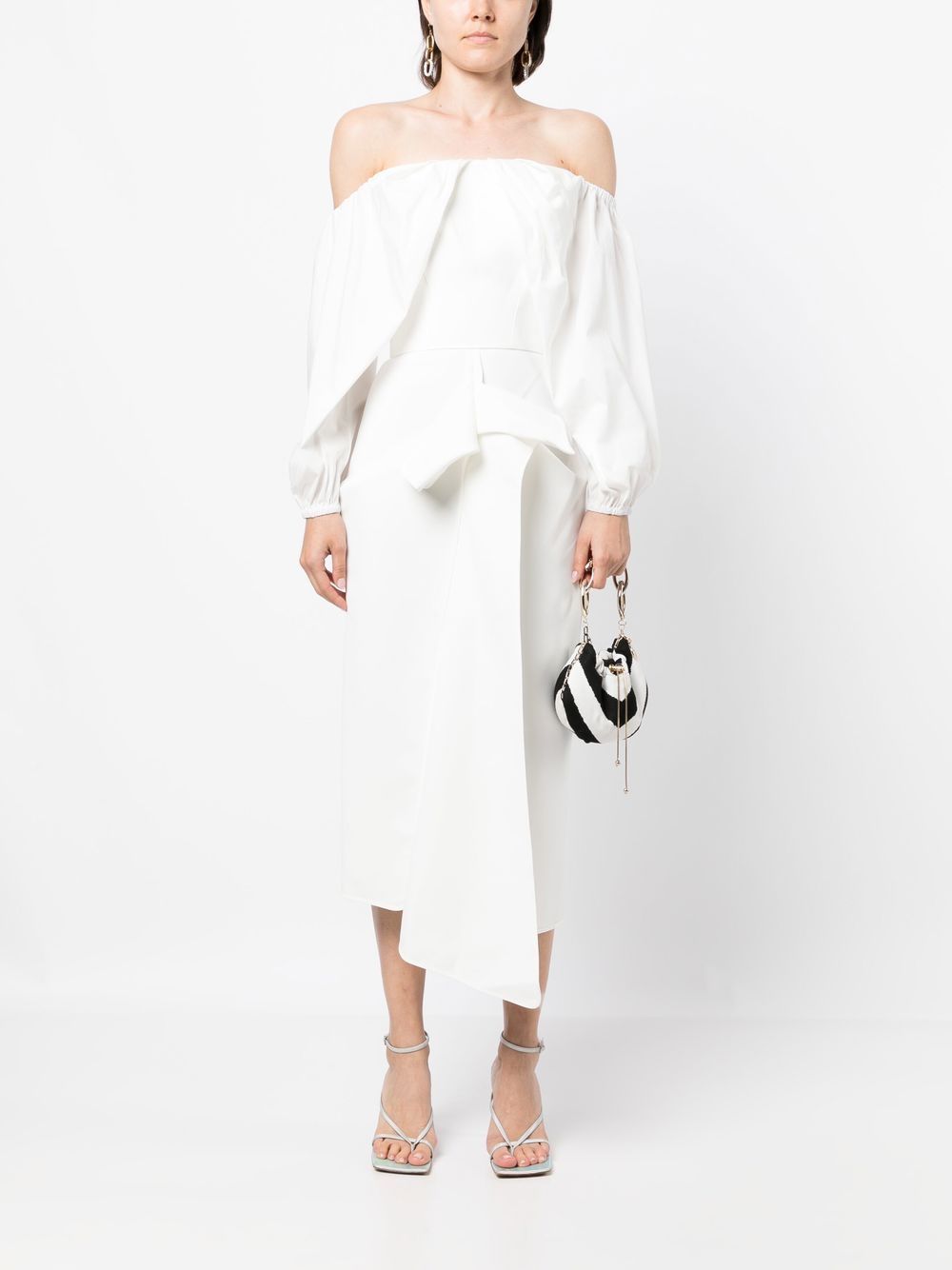 Shop Maticevski Draped-detail Skirt In White