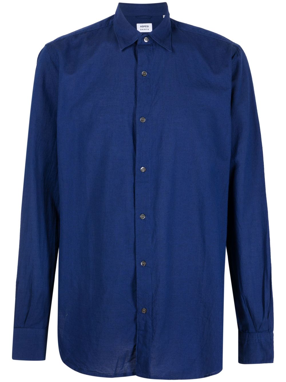 Aspesi Long-sleeved Cotton Shirt In Blau