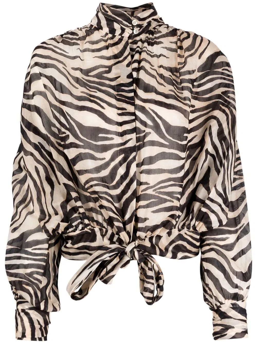 

Forte Forte zebra-print tied-waist shirt - Black