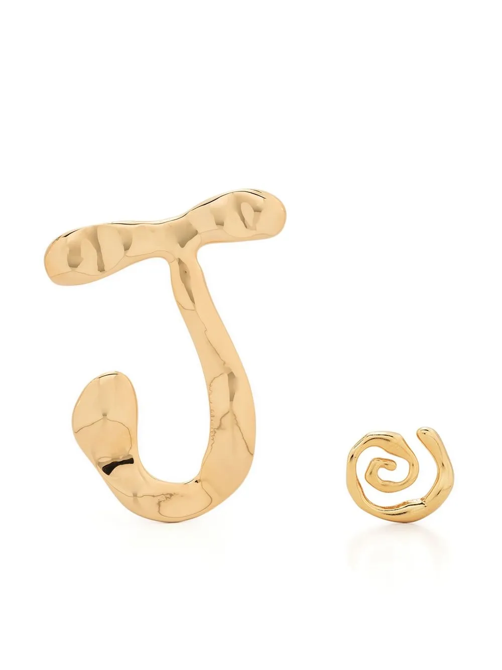 Jacquemus Womens Yellow Gold Signature Brass-blend Stud Earrings