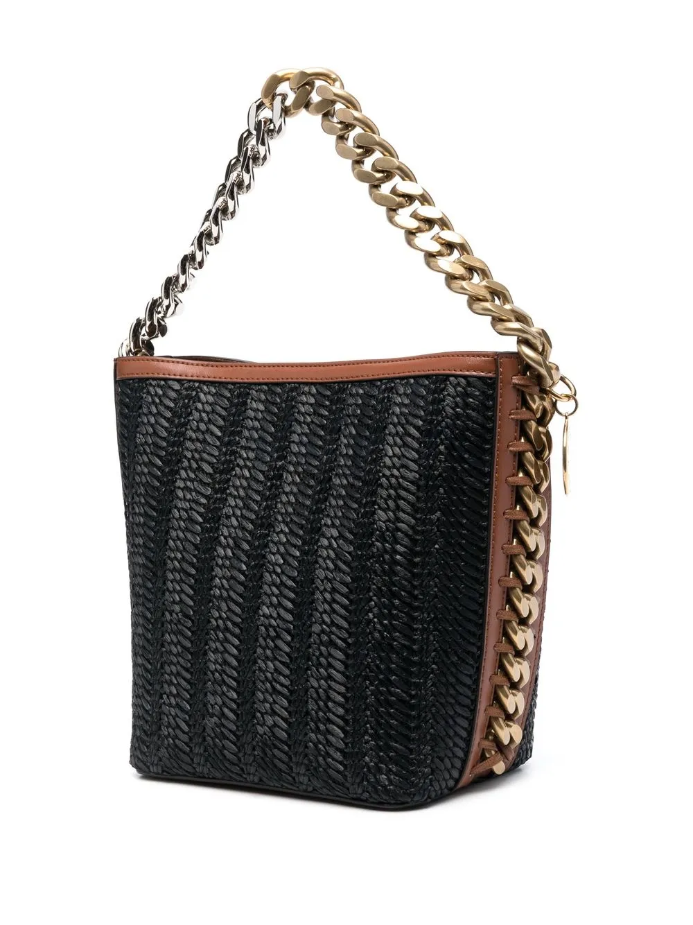 Stella Mccartney Chain-link Medium Tote Bag In 黑色