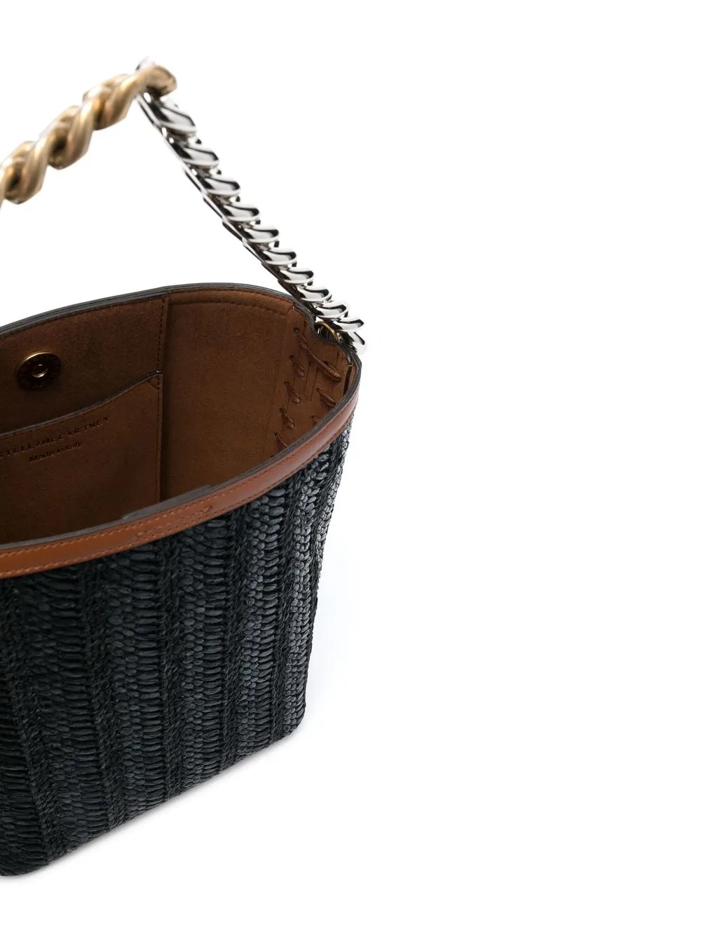 Stella Mccartney Chain-link Medium Tote Bag In 黑色
