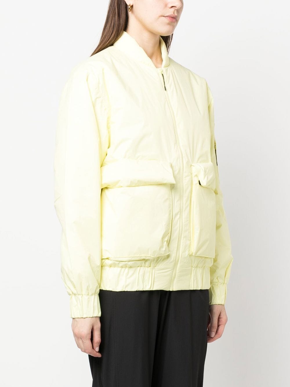 Shop Rains Pouch Pockets Bomber Jacket In Gelb