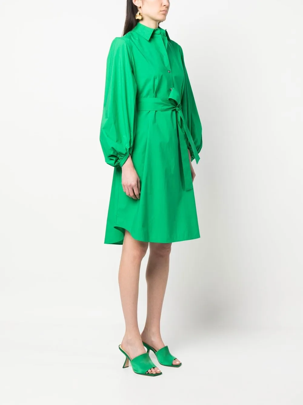 P.a.r.o.s.h . Classic Shirt Design Midi Dress In 绿色