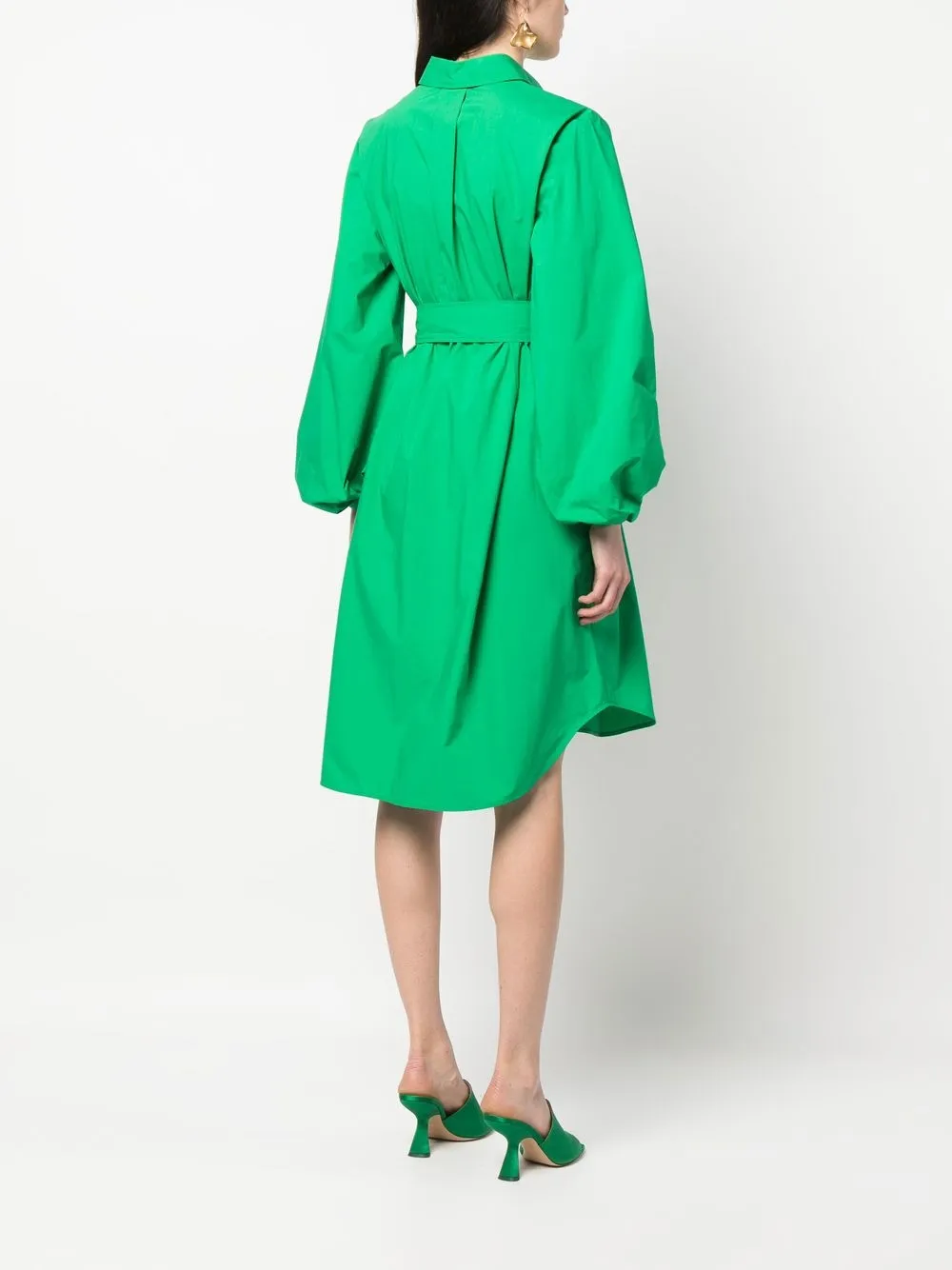 P.a.r.o.s.h . Classic Shirt Design Midi Dress In 绿色