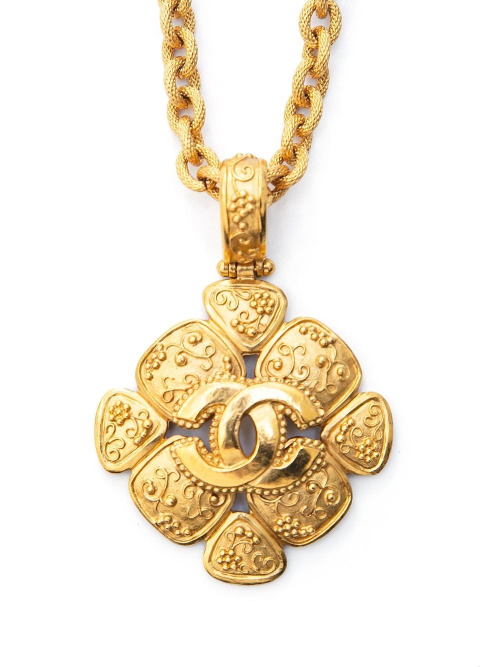 

CHANEL Pre-Owned 1996-1997 CC medallion long necklace - Gold