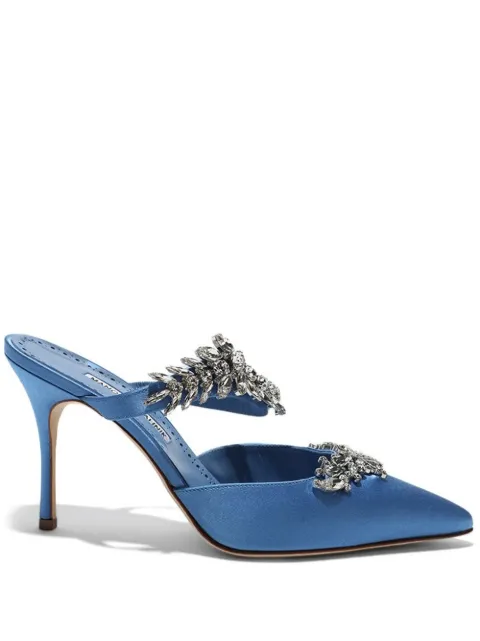 Manolo Blahnik Lurum 90mm crystal-embellished pumps