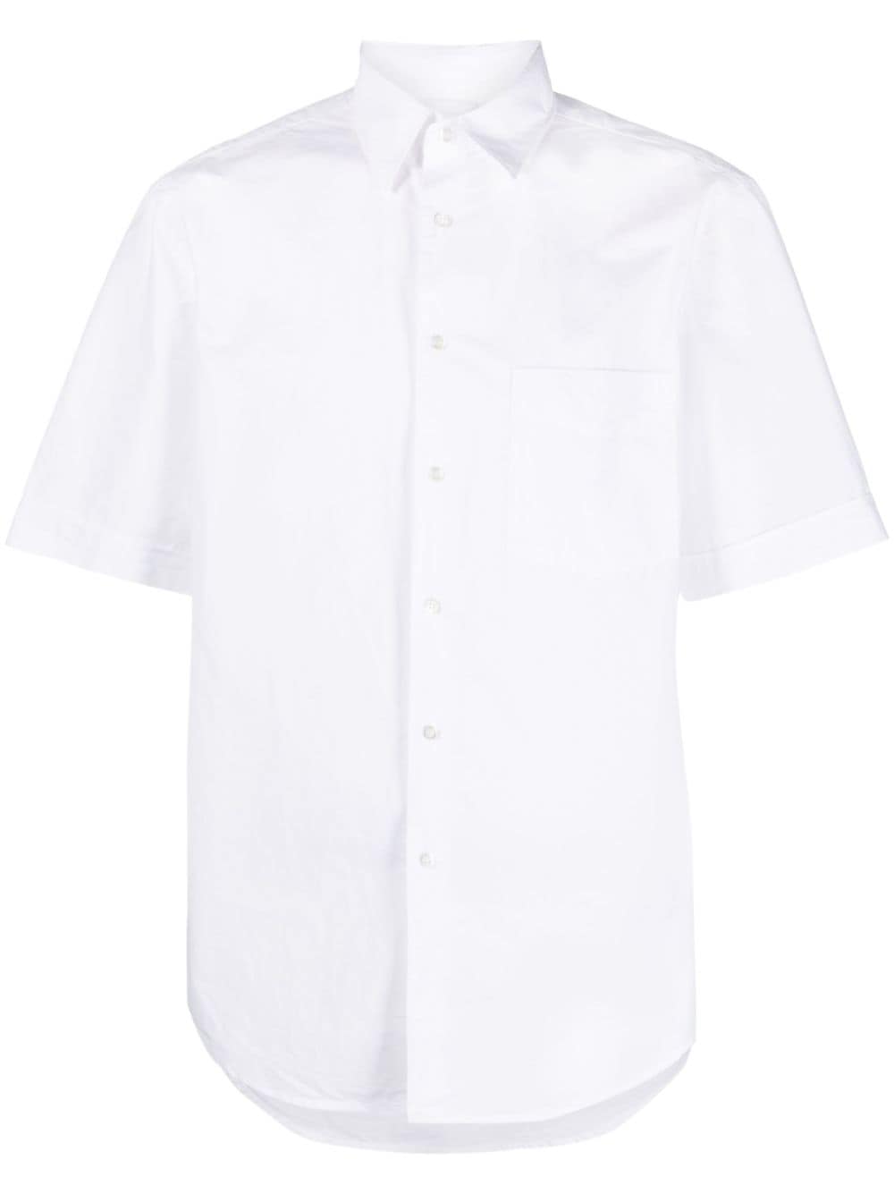 Shop Aspesi Short-sleeved Cotton Shirt In White