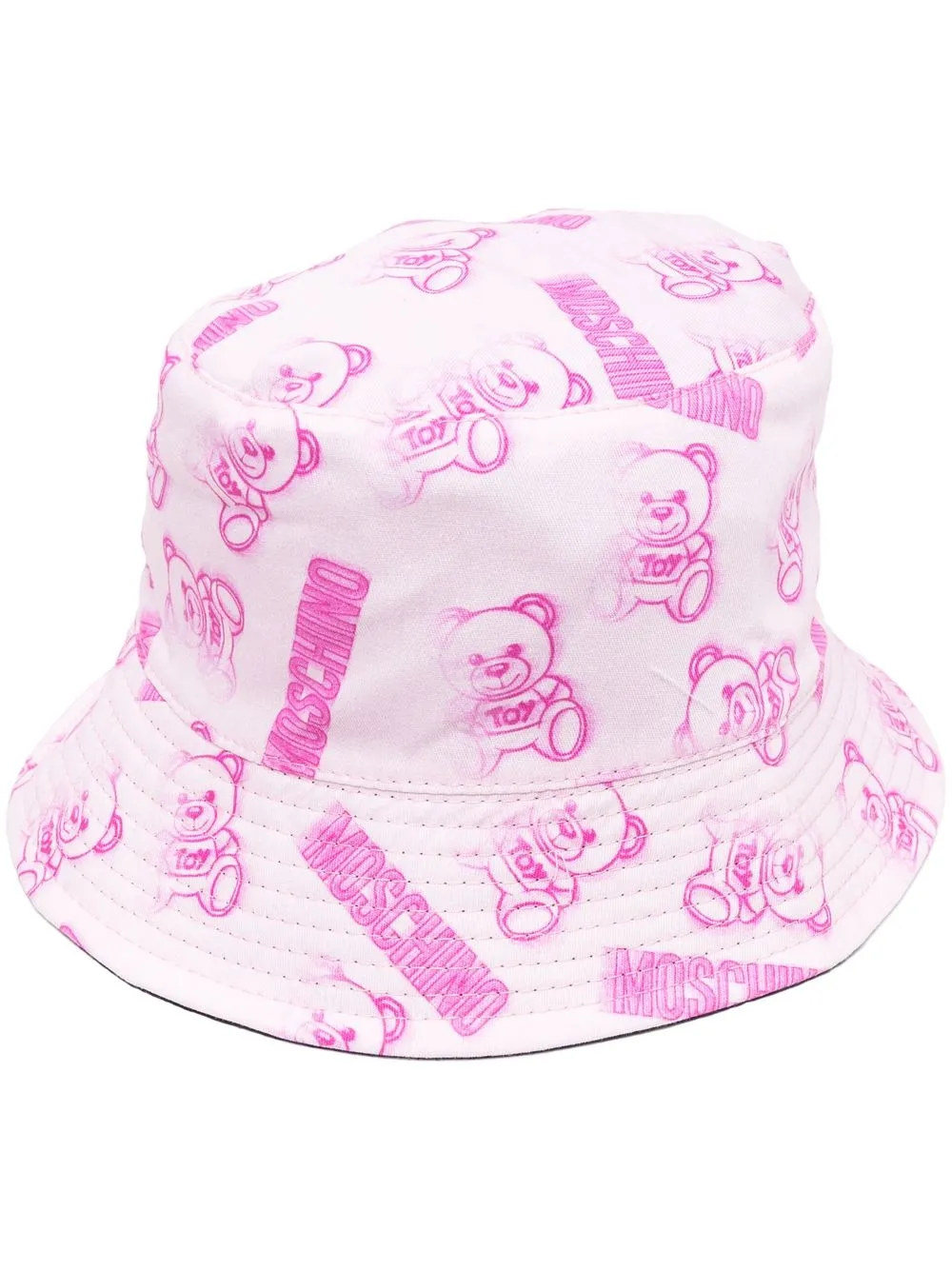 

Moschino faded logo-print bucket hat - Pink