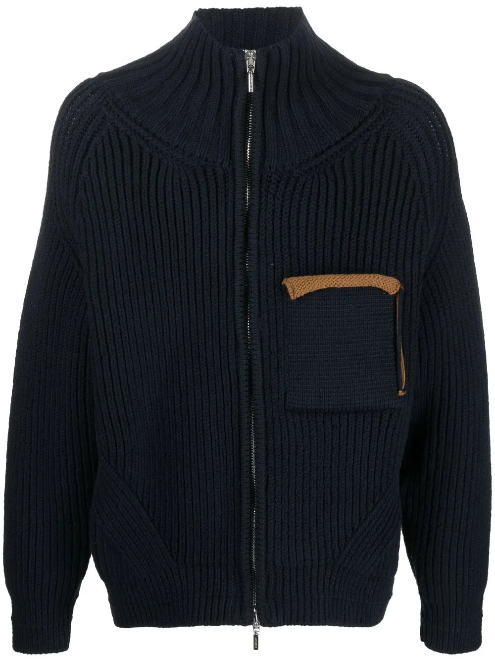 

Jacquemus zip-front ribbed-knit cardigan - Blue