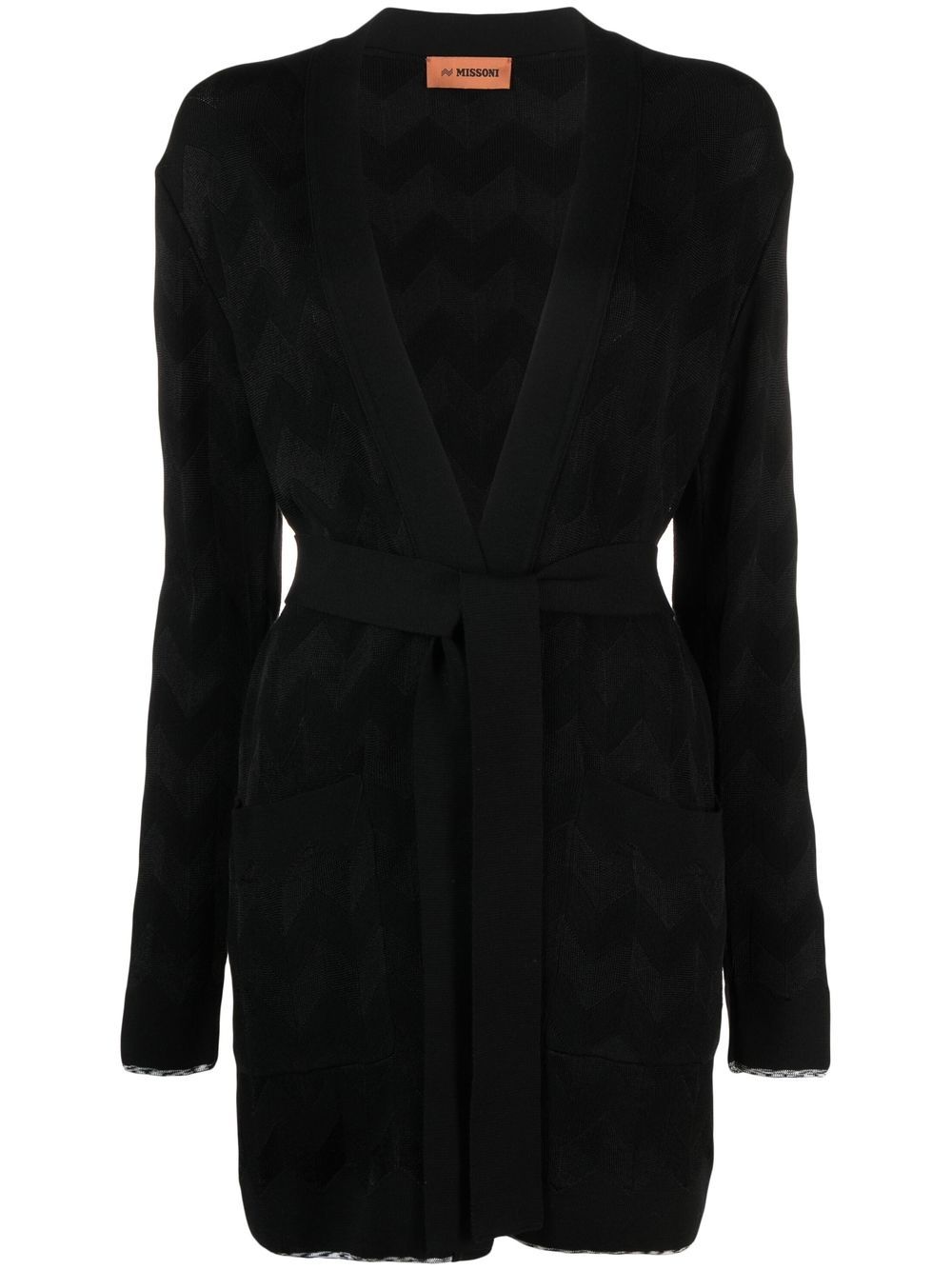 

Missoni belted crochet-knit cardi-coat - Black