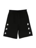 Golden Goose Kids logo-print wide-leg shorts - Black