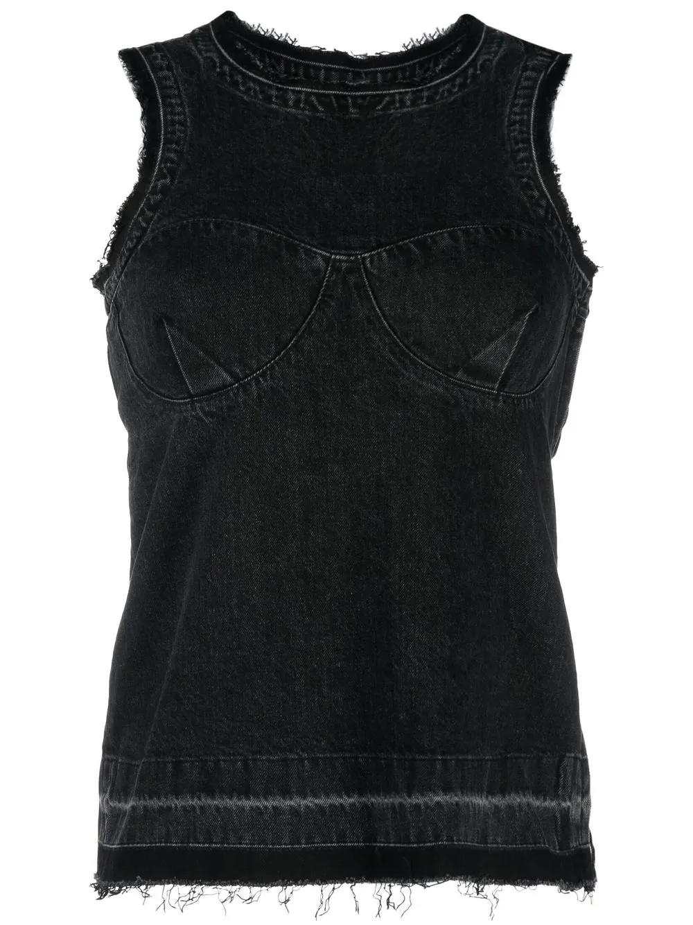 

sacai sleeveless denim top - Black