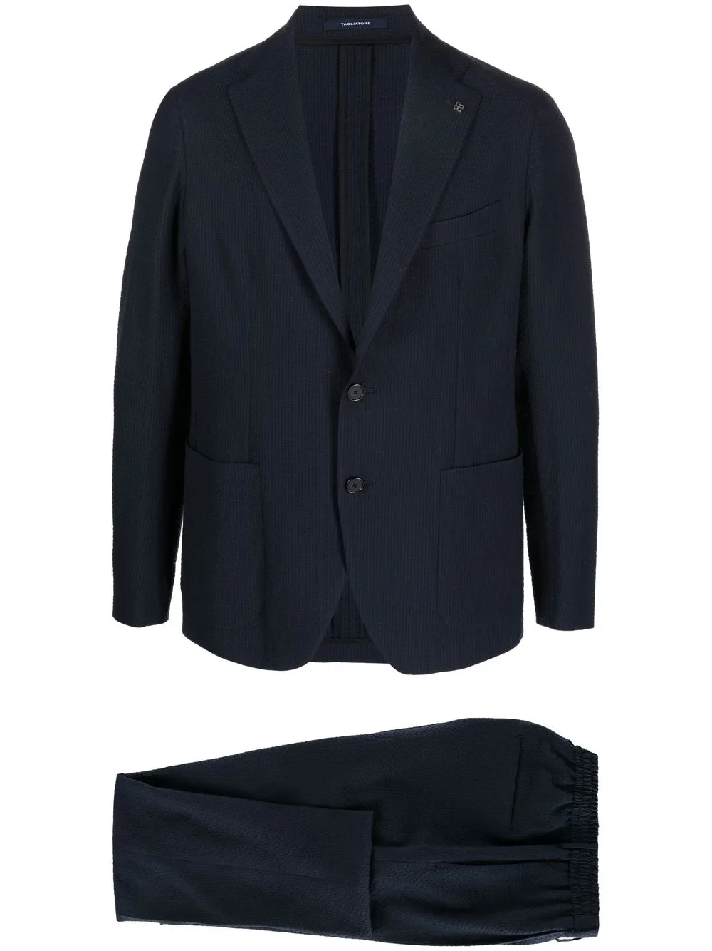 

Tagliatore textured-finish slim-cut suit - Blue