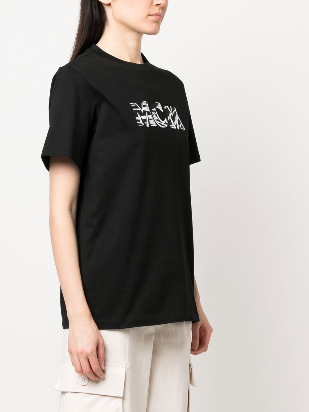 Shop Mcm Logo-print Short-sleeved T-shirt In Schwarz