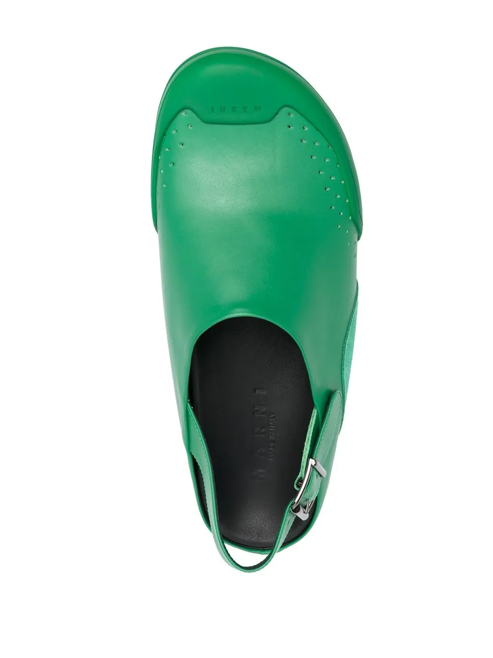 Marni Slingback Round-toe Sandals In Grün