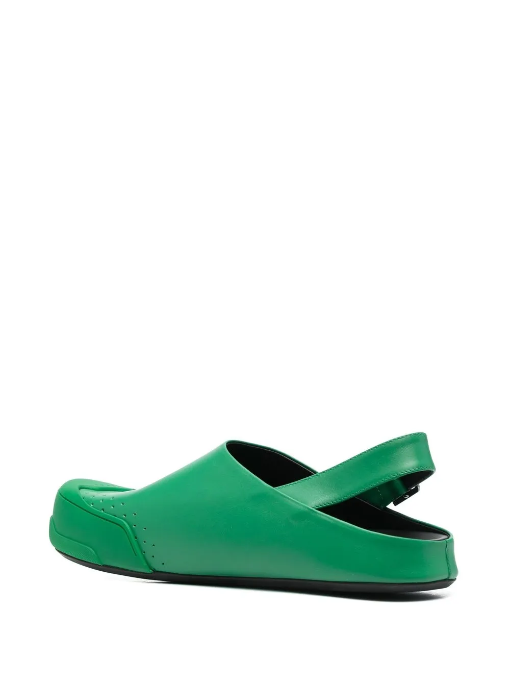 Shop Marni Slingback Round-toe Sandals In Grün