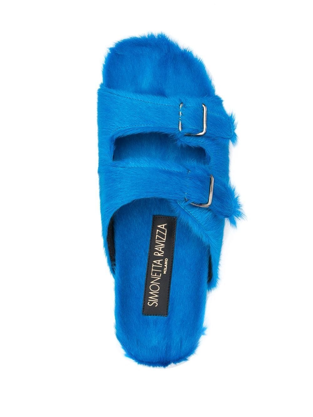 Shop Simonetta Ravizza Buckled-up Slides In Blue