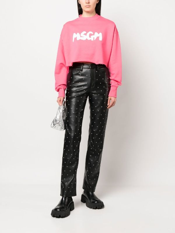 Msgm cropped outlet sweatshirt