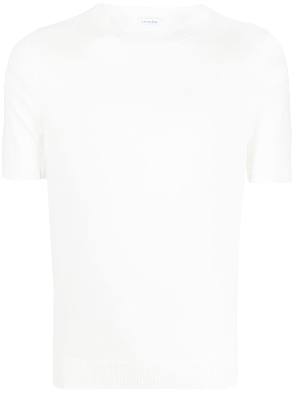 Malo Short-sleeve Cotton Jumper In Weiss