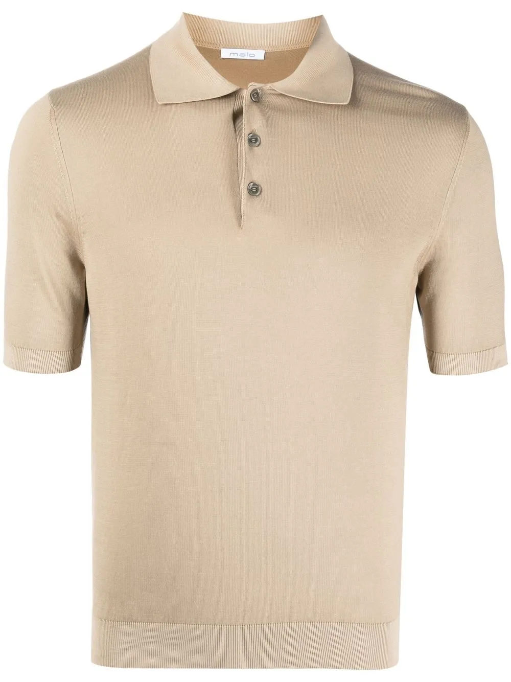 

Malo spread-collar cotton polo shirt - Neutrals