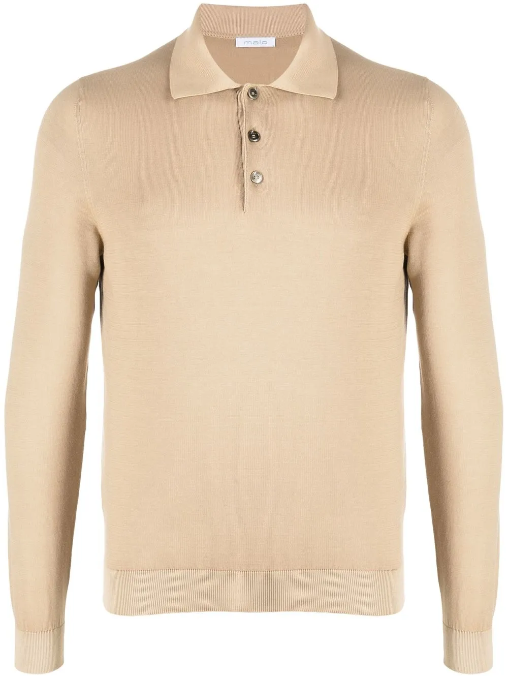 

Malo long-sleeved knitted polo shirt - Neutrals