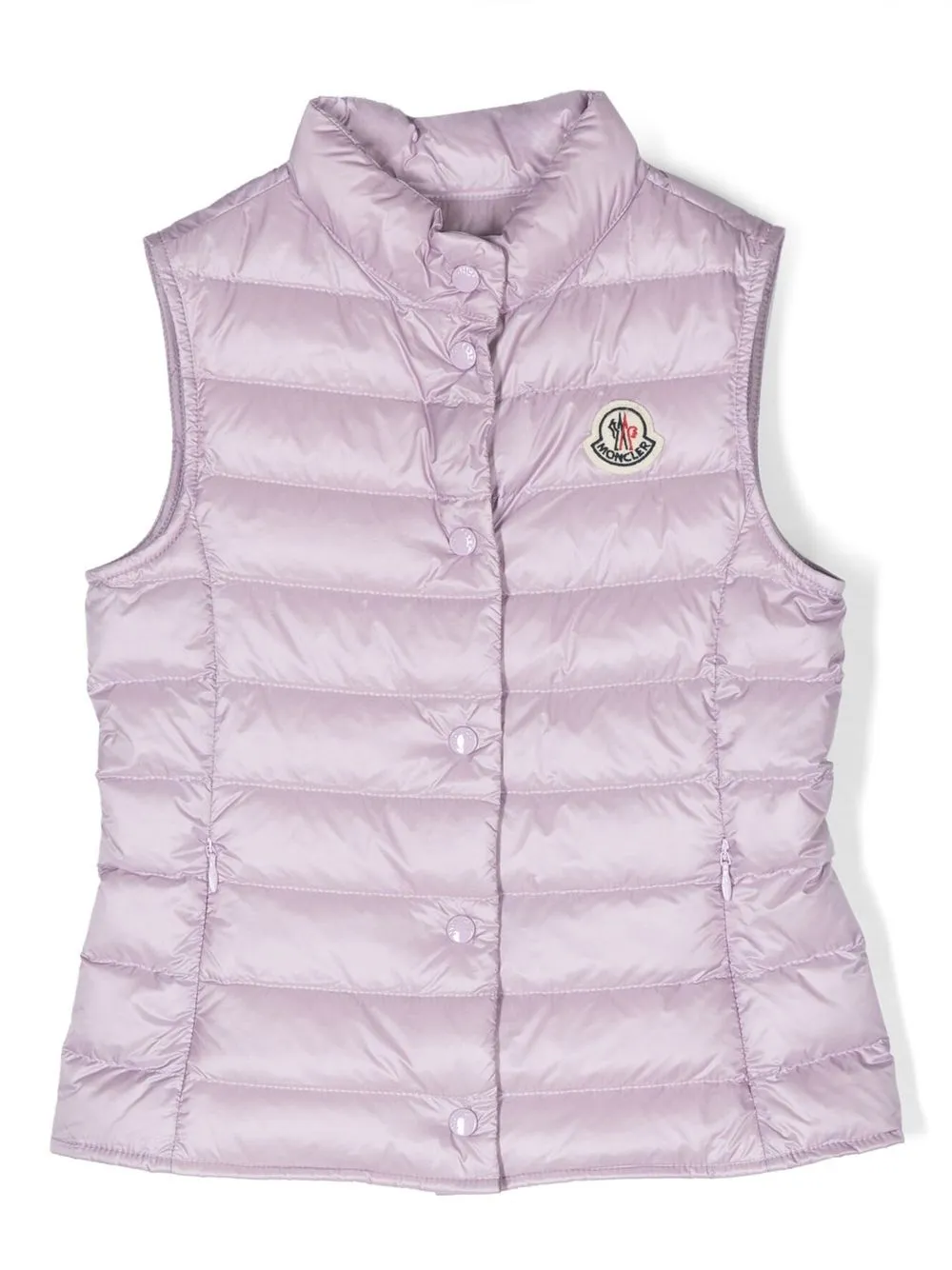 

Moncler Enfant logo-patch goose-down gilet - Purple