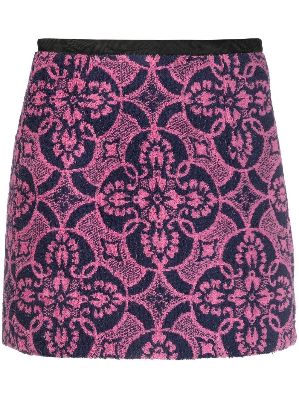 

Marine Serre jacquard miniskirt - Pink