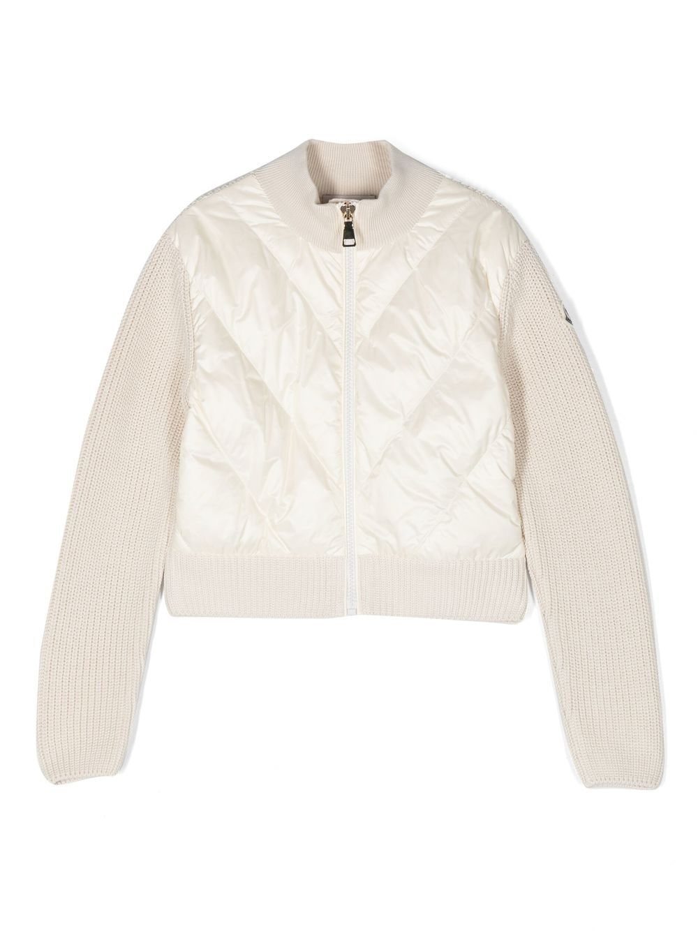 

Moncler Enfant knitted-panel quilted bomber jacket - Neutrals