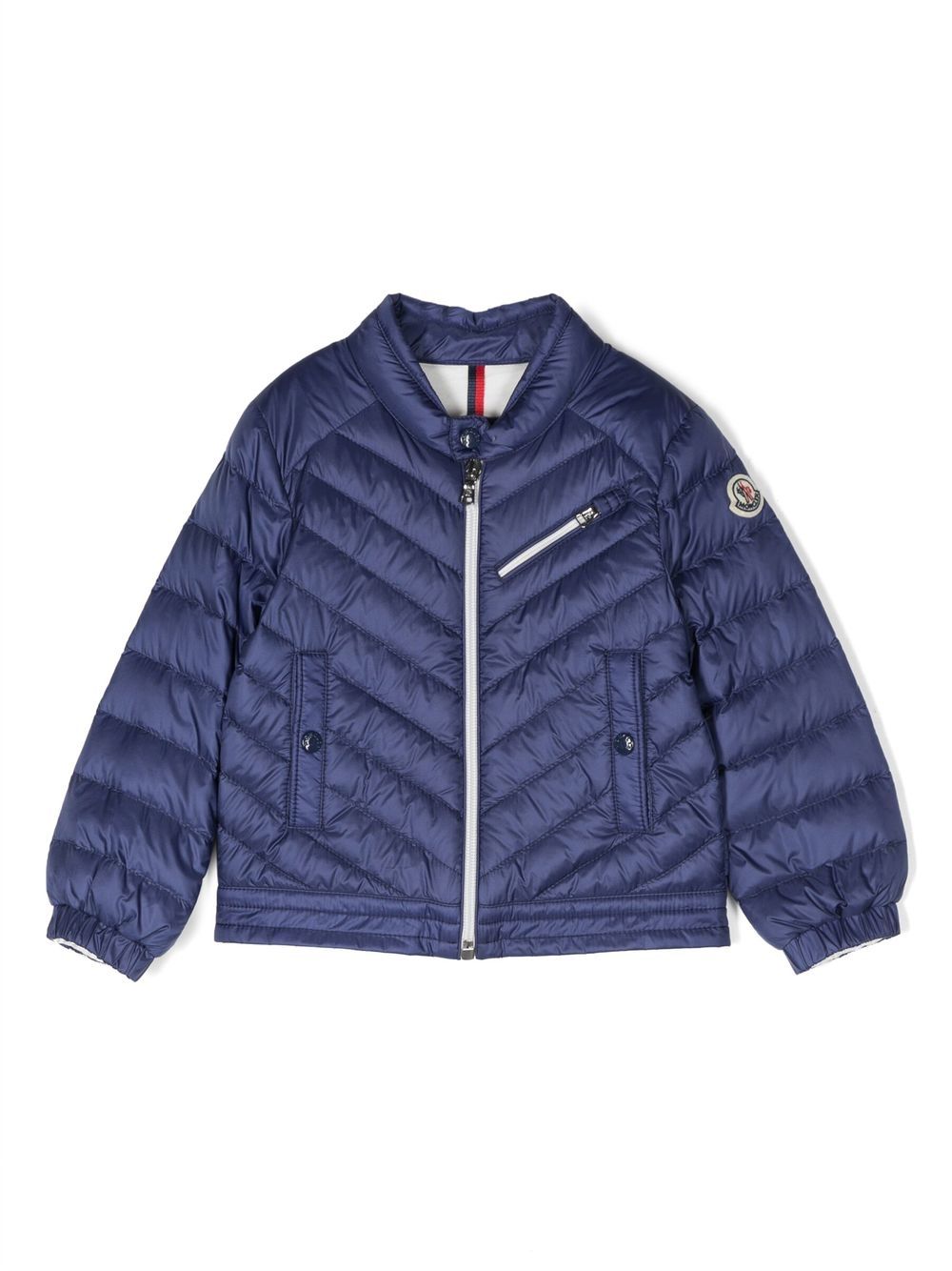 

Moncler Enfant chamarra bomber con parche del logo - Azul