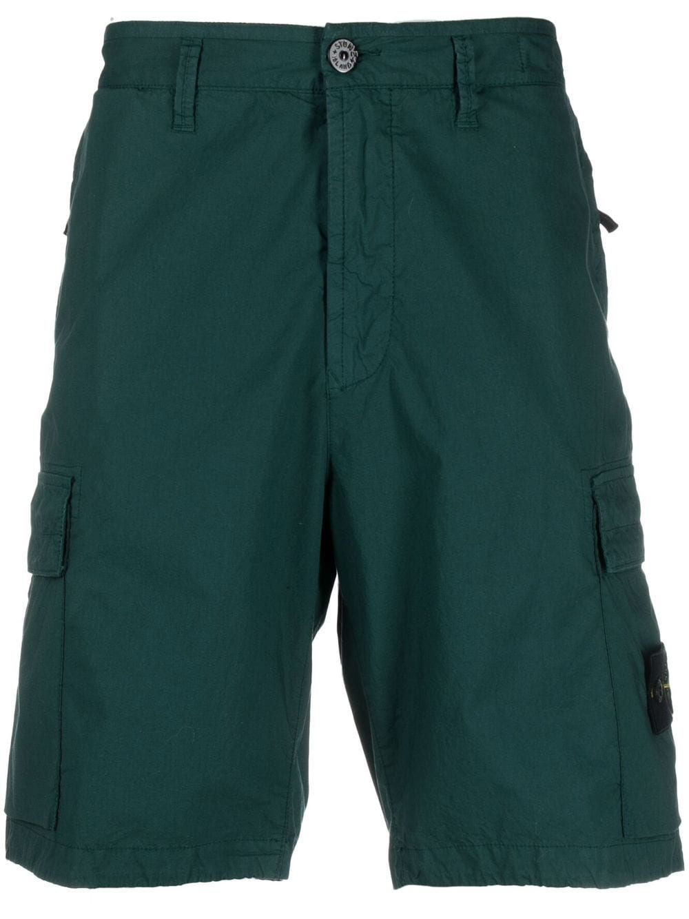 Stone Island Compass-patch Cargo Shorts In Green