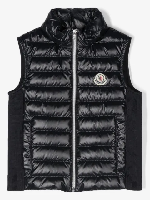 Moncler Enfant dunväst med logotypmärke