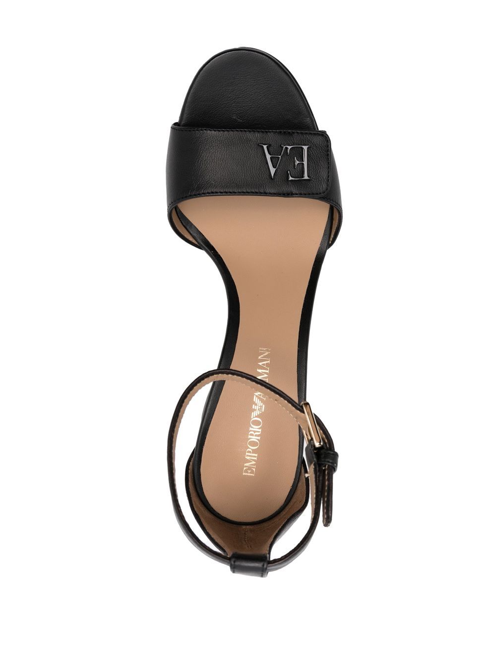 Shop Emporio Armani Ankle-buckle Leather Sandals In Black