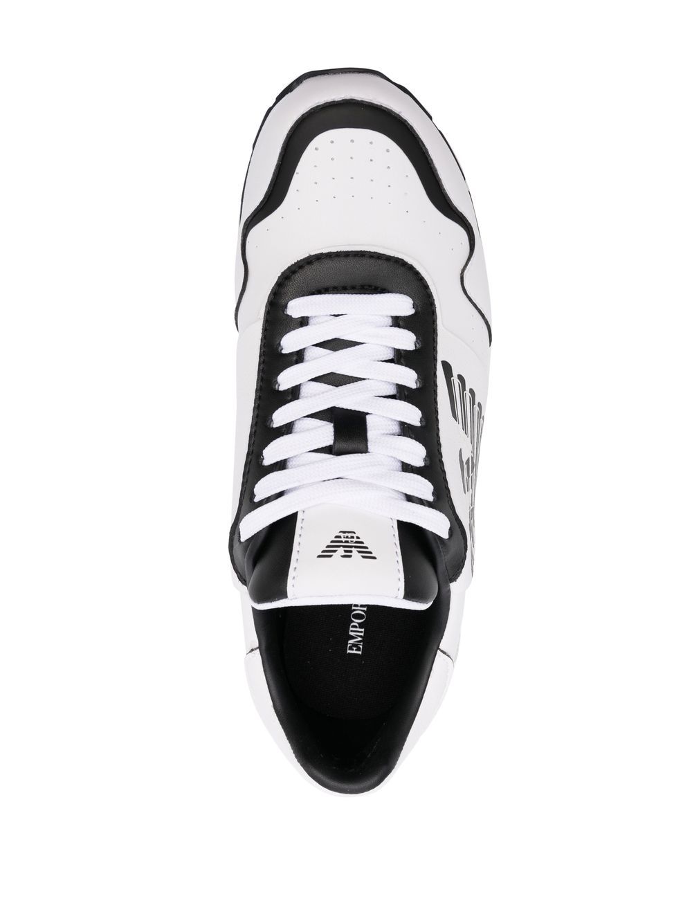 Shop Emporio Armani Logo-print Low-top Sneakers In 白色