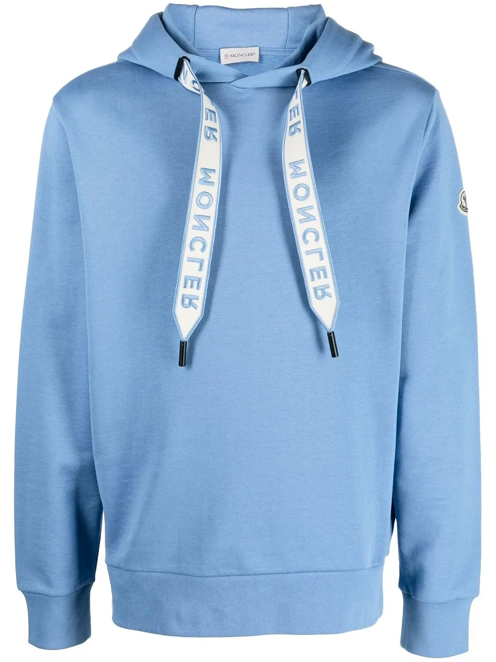 

Moncler logo-patch cotton hoodie - Blue